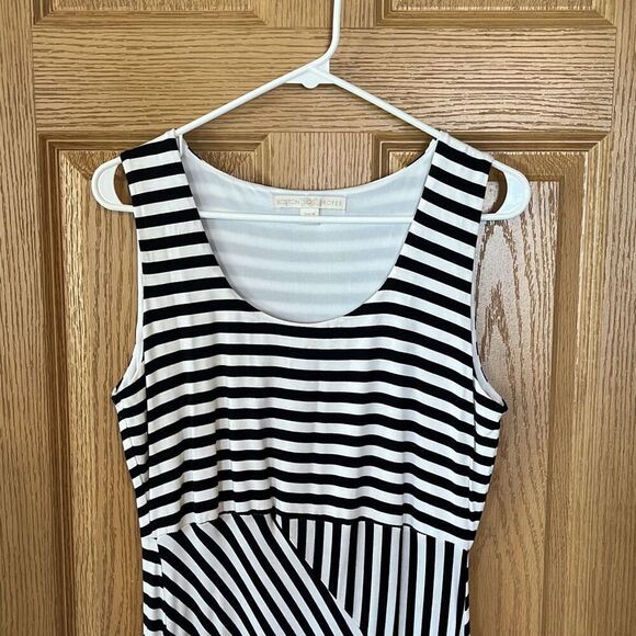 Boston Proper Black and White Striped Sleeveless Maxi Dress Medium - Picture 3 of 5